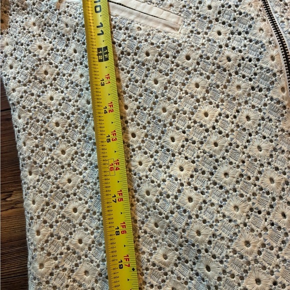 DOLAN Left Coast Collection Crochet Lace Moto Jacket XS Ivory & Blue Boho Chic - Picture 7 of 15